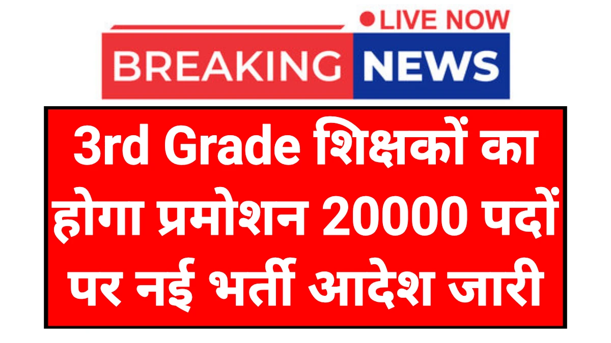 3rd Grade Teacher: थर्ड ग्रेड शिक्षकों का होगा प्रमोशन एवं 20000 पदों पर होगी भर्ती